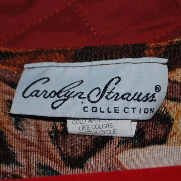 Floral & Leopard V-neck Top - Carolyn Strauss, L - Picture 12 of 13